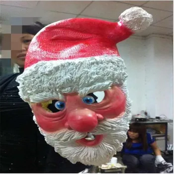 

Top Grade Funny Party Cosplay Old Man The Santa Claus Mask Wig Beard Costume Christmas Party Holiday Father christmas Face mask