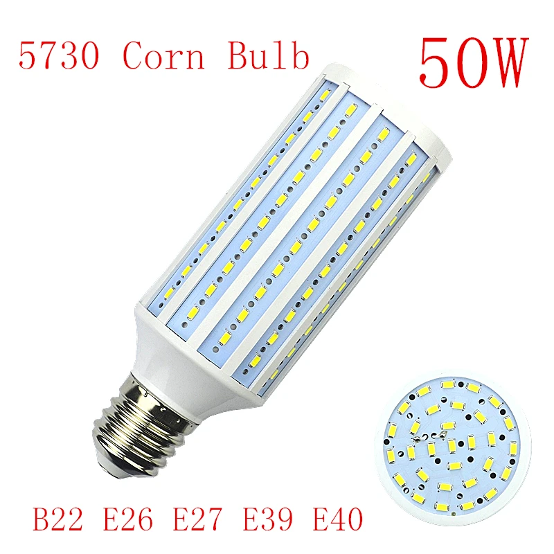 

Light Bulb B22 E26 E27 LED Lamp E39 E40 LED Bulb 85-265V/AC SMD5730 50W 150Leds Corn Bulb Light Bulb High brightness Corn Light