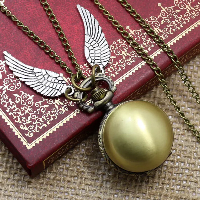 Модные женские крылья птицы Античный стимпанк карманные часы с цепочкой ожерелье