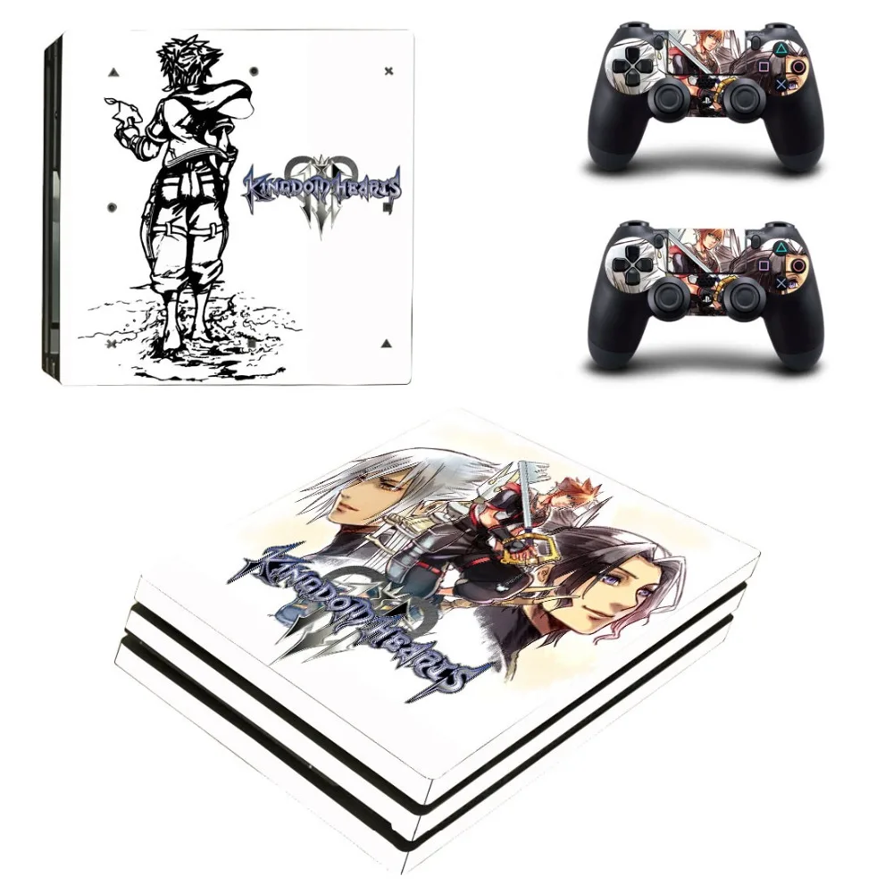 Кожаная наклейка Kingdom Hearts PS4 Pro для консоли PlayStation 4 и 2 контроллеров Виниловая