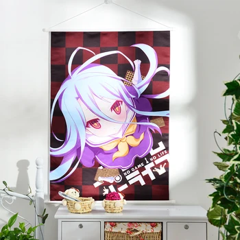 

Japanese Anime No Game No Life Shiro Painting Microfiber Animation Wall Picture Poster For Home Decor 100x70cm