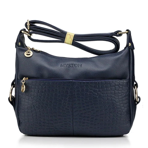 Bolsas de Couro Genuíno para Mulheres All-match Ombro Crossbody Bolsas Senhora Moda Jacaré Bolsa Mensageiro Feminina Hobos