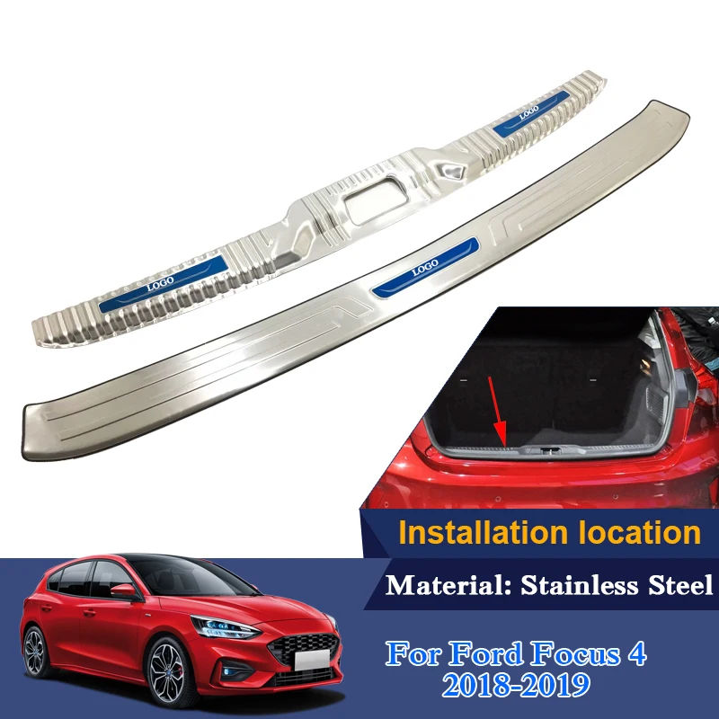 

Trunk Rubber Rear Guard Bumper Protector Sequin Rear Bumper Protector Sill Car For Ford Focus 4 Hatchback 2018-2019 Trunk Trim