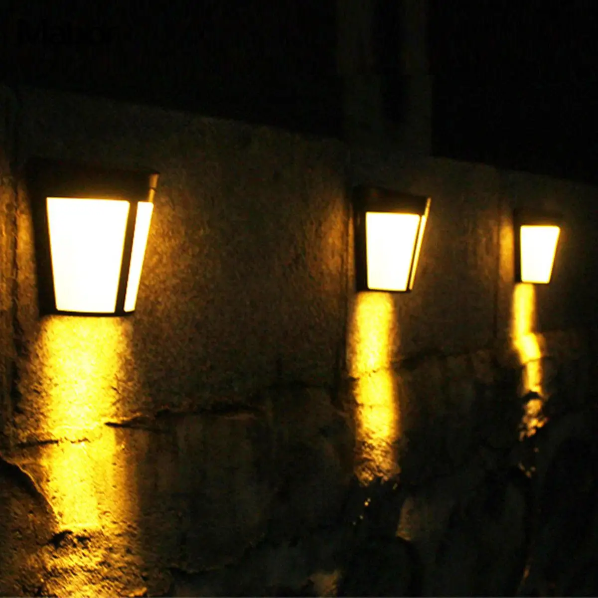 

Mabor Wall Light Durable Fence Light Yard Lamp Walkway Lights Outdoor Street Lamp Solar Landscape Safty Garden 6 LED White/Warm