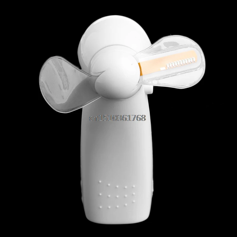 Портативный ручной вентилятор охлаждения Красочный светодиодный мини-светильник Питание от батареи с ремешком# Y05# C05