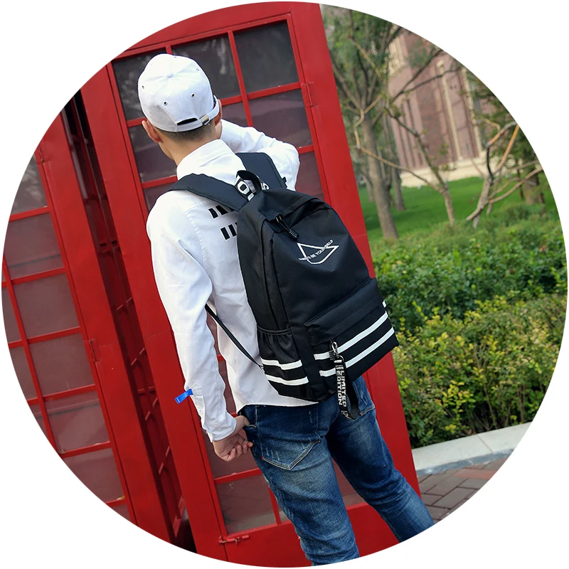 

2018 New Men's Laptop Backpack For Teenager Male Leisure Travel Printing Nylon Backpack Girl School Bag ELC002