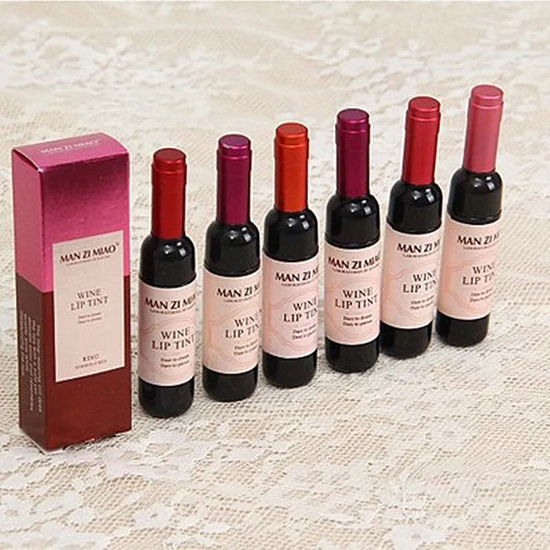 New Arrival Wine Red Korean Style Lip Tint Baby Pink Lip For Women Makeup Liquid Lipstick Lip gloss red lips Cosmetic Hot