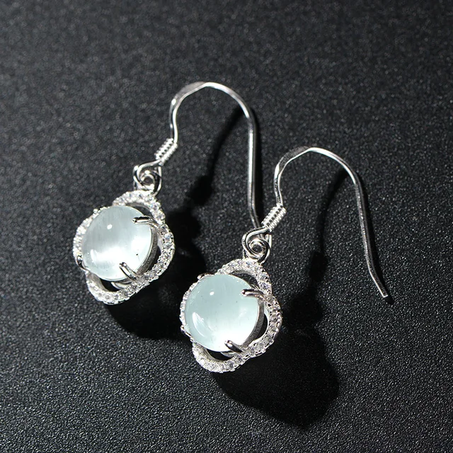 new arrival fashion classic blue sea stone dangle earrings for women