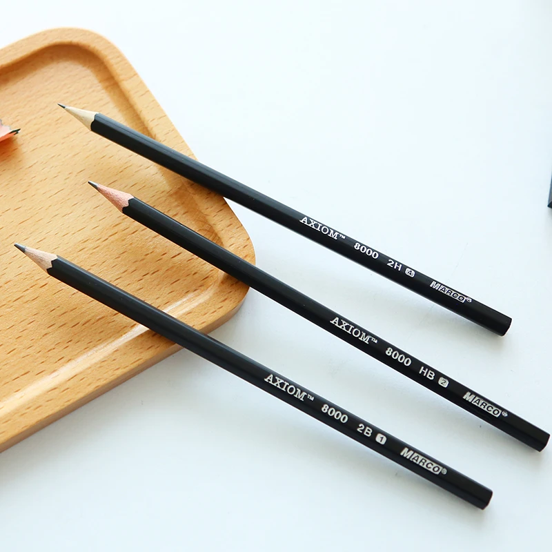 freeshipping 5pcs Writing pencil HB 2H 2B sketch toxic black hexagonal
