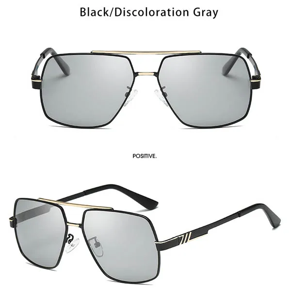 Фотохромные солнцезащитные очки мужские поляризованные солнцезащитные очки для мужчин HD водительские очки UV400 Хамелеон светильник цветные линзы Oculos - Цвет линз: Black Discolor Gray