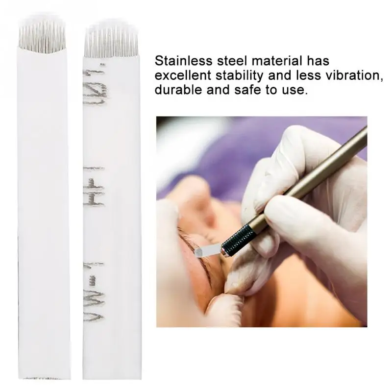 Microblading U форма бровей татуировки наполовину ручное-перманентный макияж Стерильная игла штифт