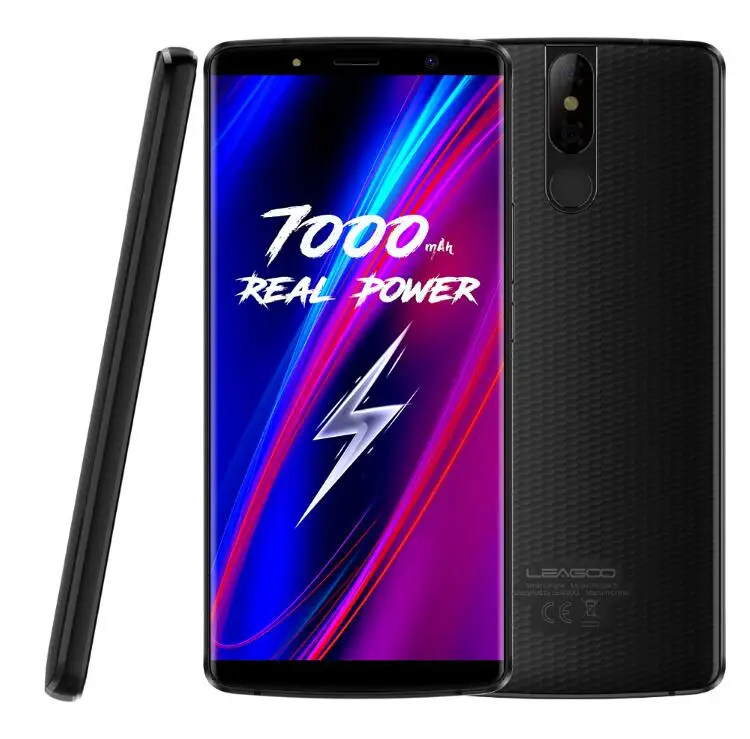 5,99 дюймов LEAGOO POWER 5 MT6763, четыре ядра, 7000 мАч, беспроводное зарядное устройство, разблокировка лица, 4G, смартфон, 6 ГБ+ 64 ГБ, Android 8,1, отпечаток пальца - Цвет: Черный