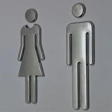 3D DIY женщина и мужчина Туалет дверь знак Ванная комната Туалет дверь wc знак для туалетной двери настенный знак-Наклейка Декор Съемный