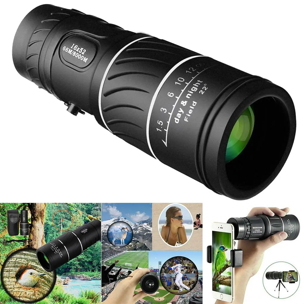 

Monocular Telescope 16x52 HD Waterproof Anti-dust Shockproof Telescopes for Outdoor ND998