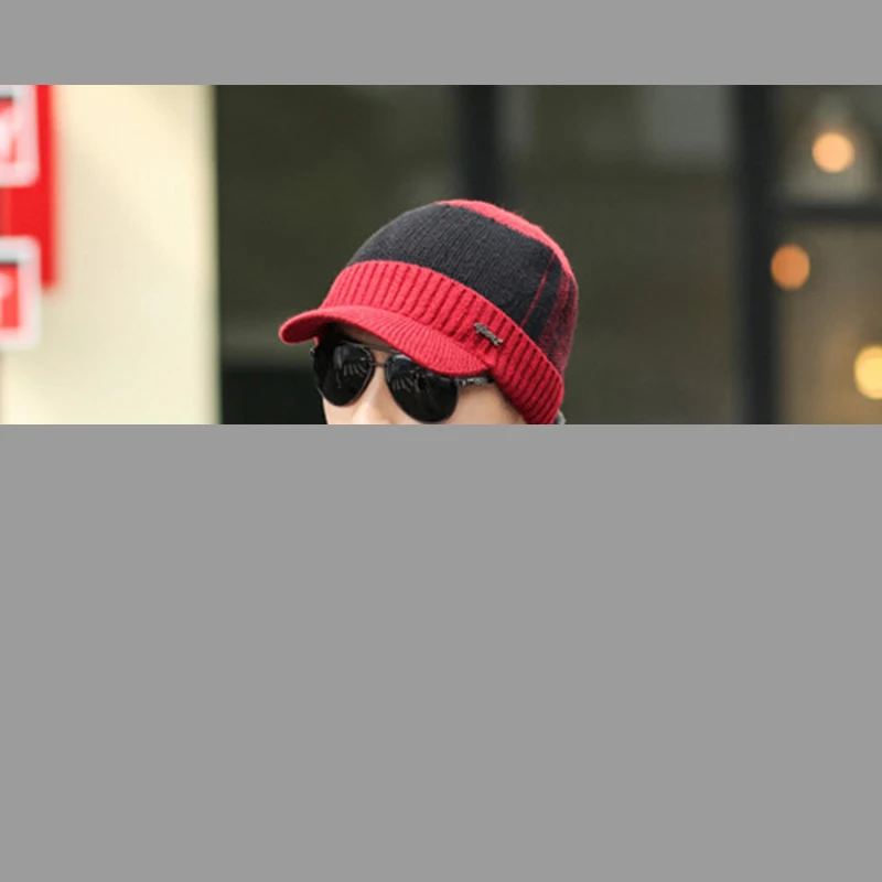 ROMAD 2 шт. зимний теплый шарф и шапка, комплект для Для мужчин модные мягкие Повседневное Кепка в стиле унисекс наборы шарфов подарок на открытом воздухе R4 - Цвет: 8(only hat)