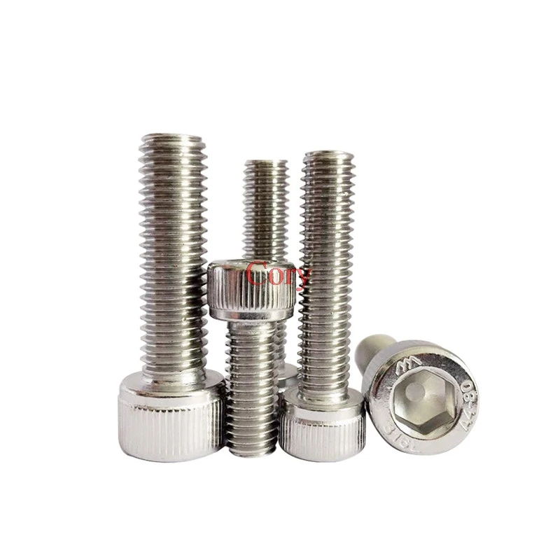 

50PCS DIN912 M3/M4/M5 304 stainless steel Knurl Hexagon socket screw CZYC