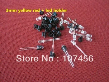 

Free Shipping (100pcs) 3mm Ultra Bright Yellow LED+led holder/led cover+Fast Shipping