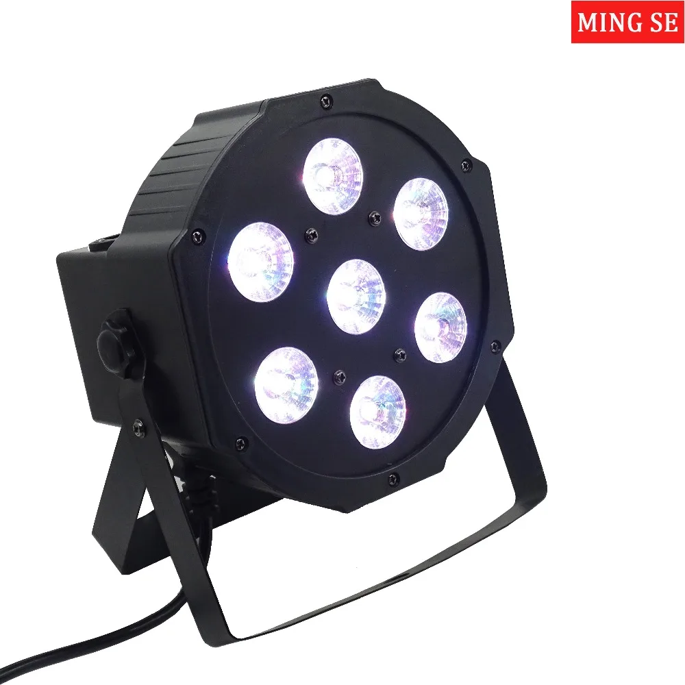 30 шт./лот 25 Угол большой объектив 7x18 Вт led Par огни RGBWA UV 6в1 плоский par led dmx512 Дискотека освещение Профессиональный Сценический dj оборудование