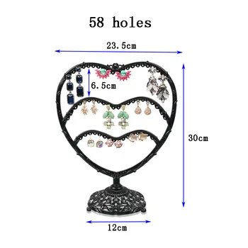 

Hot Sale 56/58 Holes Retro Jewelry Organizer Stand Metal Earring Holder Pesentoir Fashion Earrings Display Rack Etagere