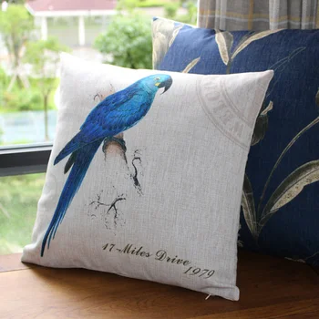 

Chinese style ancient bird cotton and linen pillow case fabric