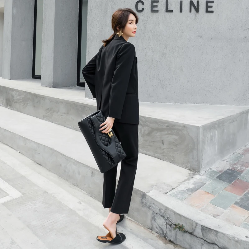 Blazer and pants set for women suits lady suit office High quality double breasted blazer Casual pants suit ladies suit 2019 new