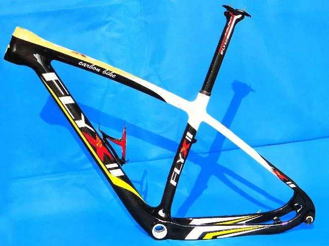 FLYXII-полностью углеродный глянцевый горный велосипед MTB 29ER(BSA) рама+ подседельный штырь+ зажим+ клетка