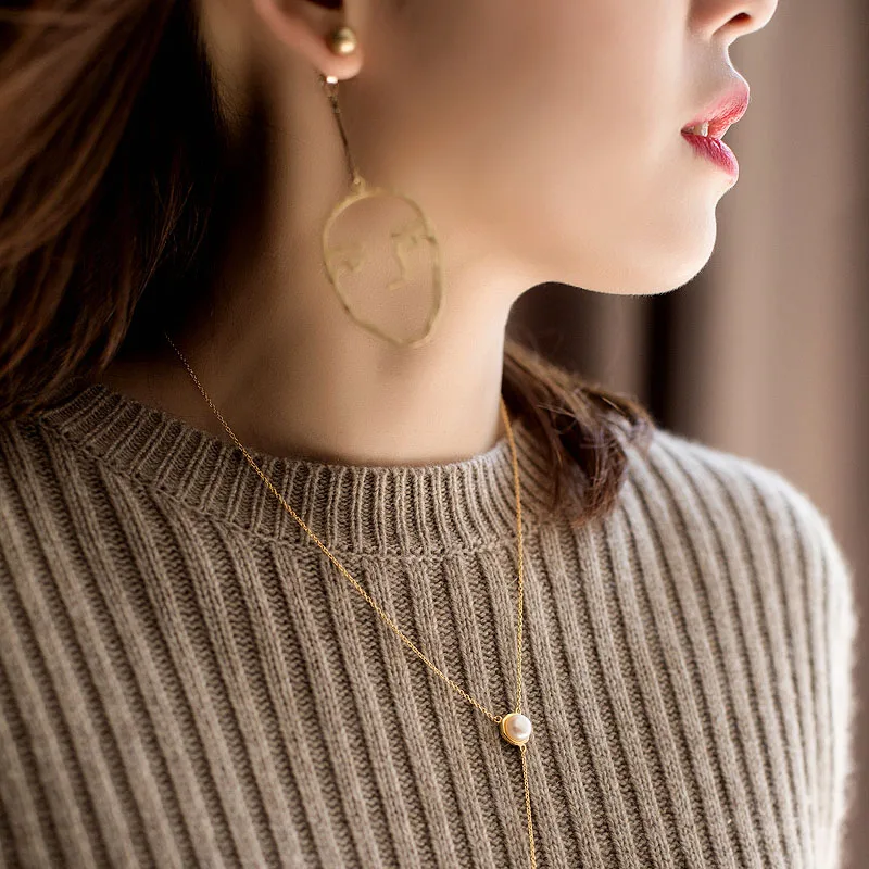 Женские асимметричные серьги висюльки с изображением лица|dangling earrings for women|dangle