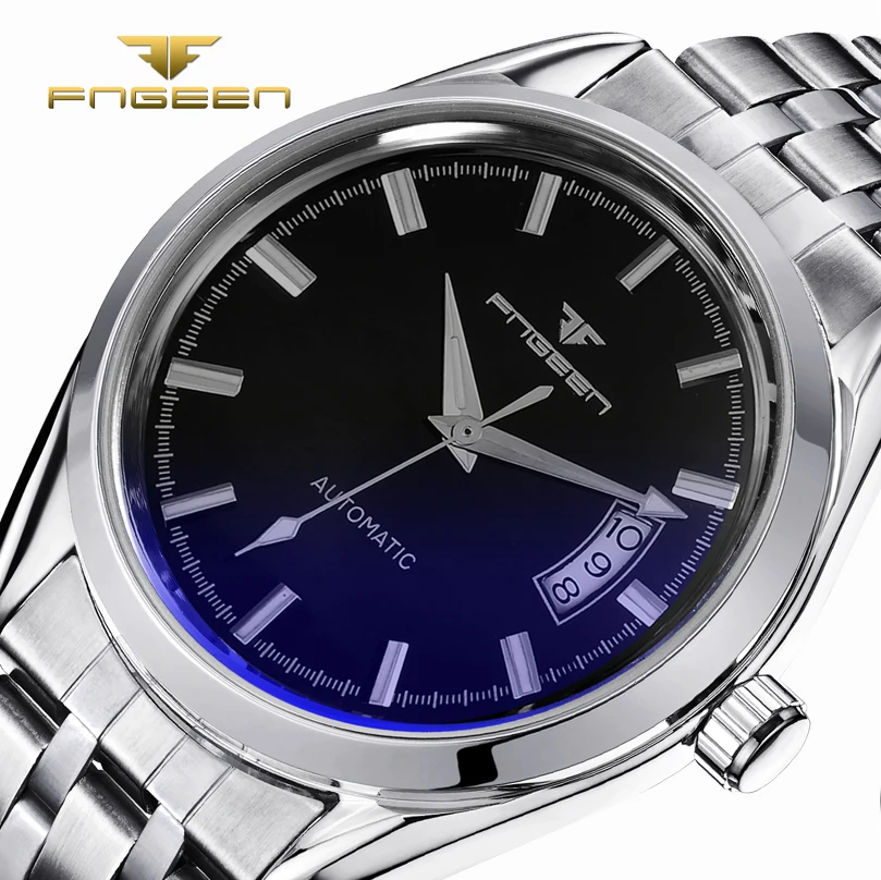 FNGEEN Brand New Casual Men Stainless Steel Mechanical Watches Fashion
