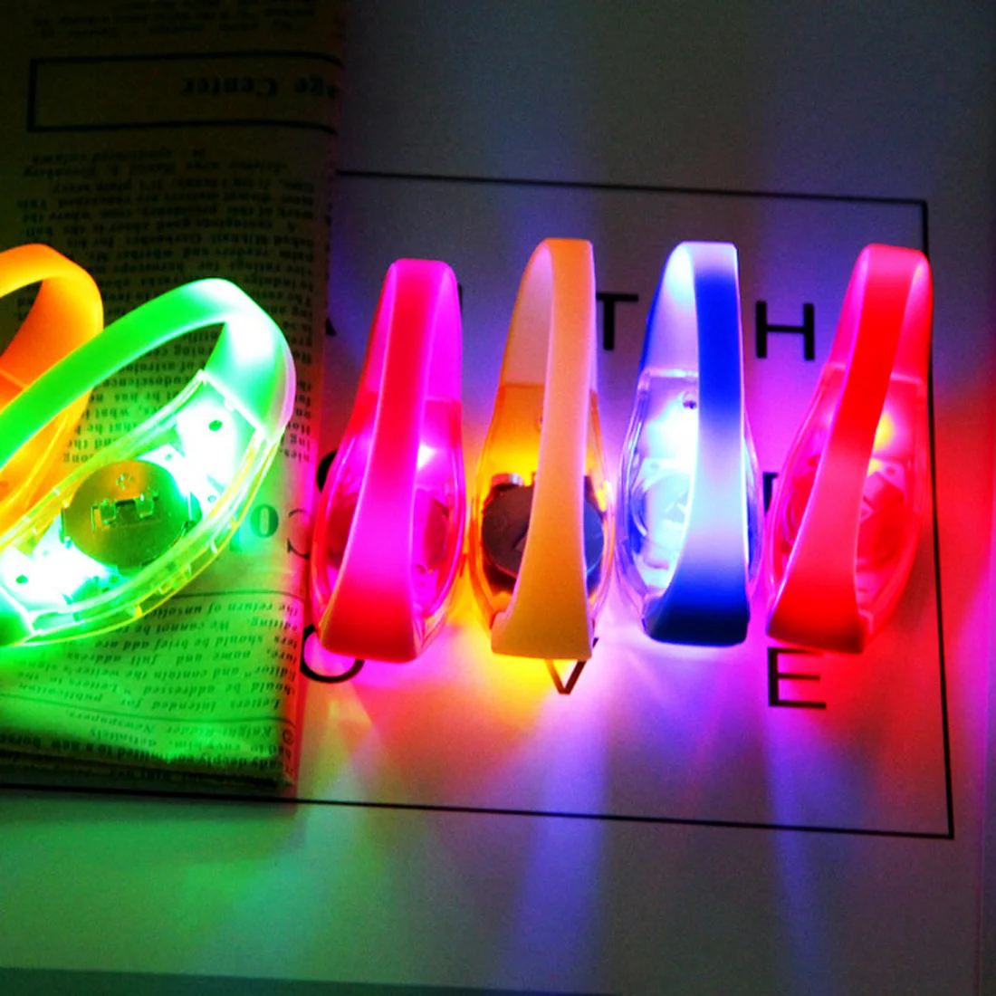 LED Flashing Wrist Band Voice Control Bracelet Arm Band Belt Light Up