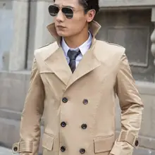 Европа хаки тонкий сексуальный короткий плащ Мужское пальто с длинным рукавом мужская одежда деловая верхняя одежда casaco masculino