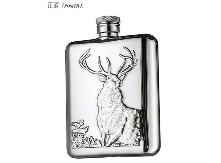 FX-6OZ Роскошная фляга для бедер Buck Polar bear Bull рельефная фляга из нержавеющей стали 6 унций с подарочной коробкой для виски, ликер