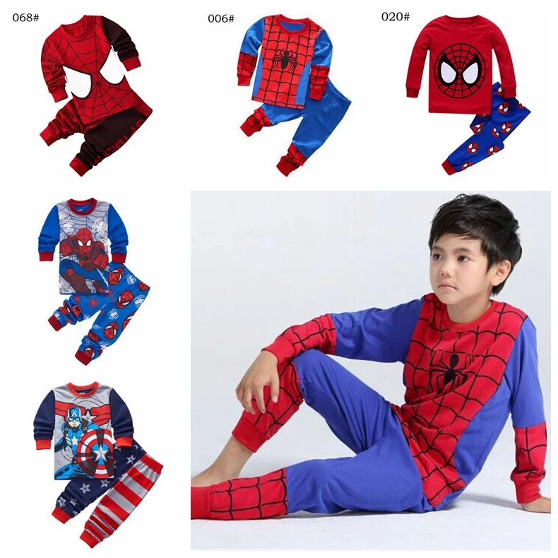 

Hot Sale Spiderman Pijamas Kids Sets Long Sleeve Cartoon Spider man Infantil Boy Pajamas set For Baby Sleep Wear Clothing 2-7 y