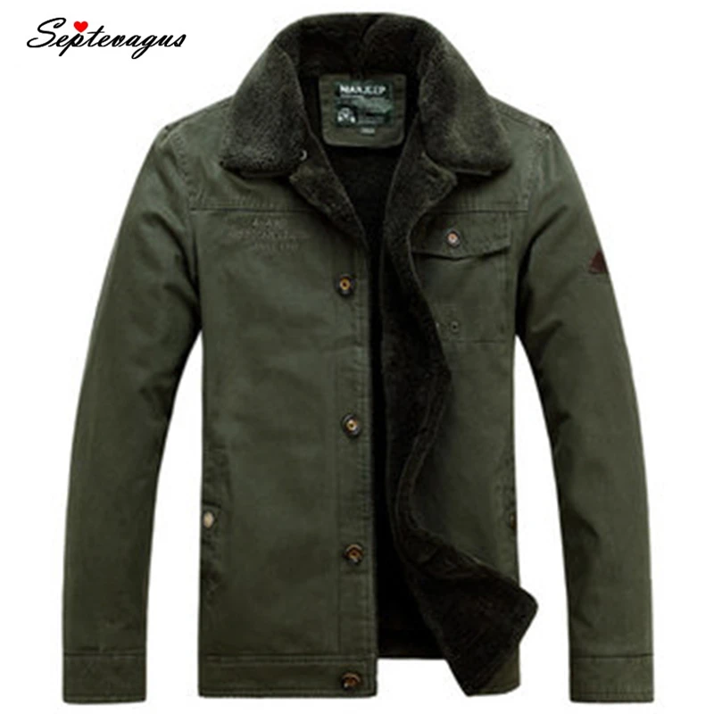 

Luxury Winter Mens Fur Collar 100% Cotton Padded Coat Casual Fashion Jackets Plus Size Mens Coats and Military Jackets Amy Green