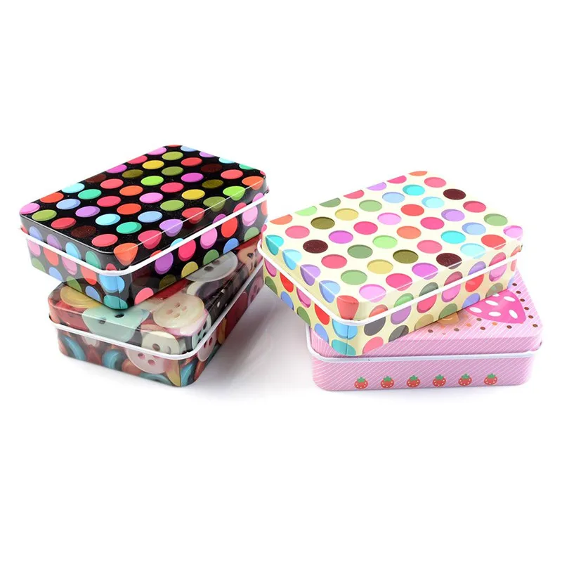 

1 PCs Mini Cute Cartoon Tin Metal Drawer Receive Storage Box Candy Box Case Home Organizer Jewelry Container Gift