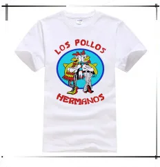 Модная футболка Los Pollos Hermanos, Мужская футболка с надписью «Breaking Bad Chicken Brothers», повседневные футболки для мальчиков, мужские топы,#108