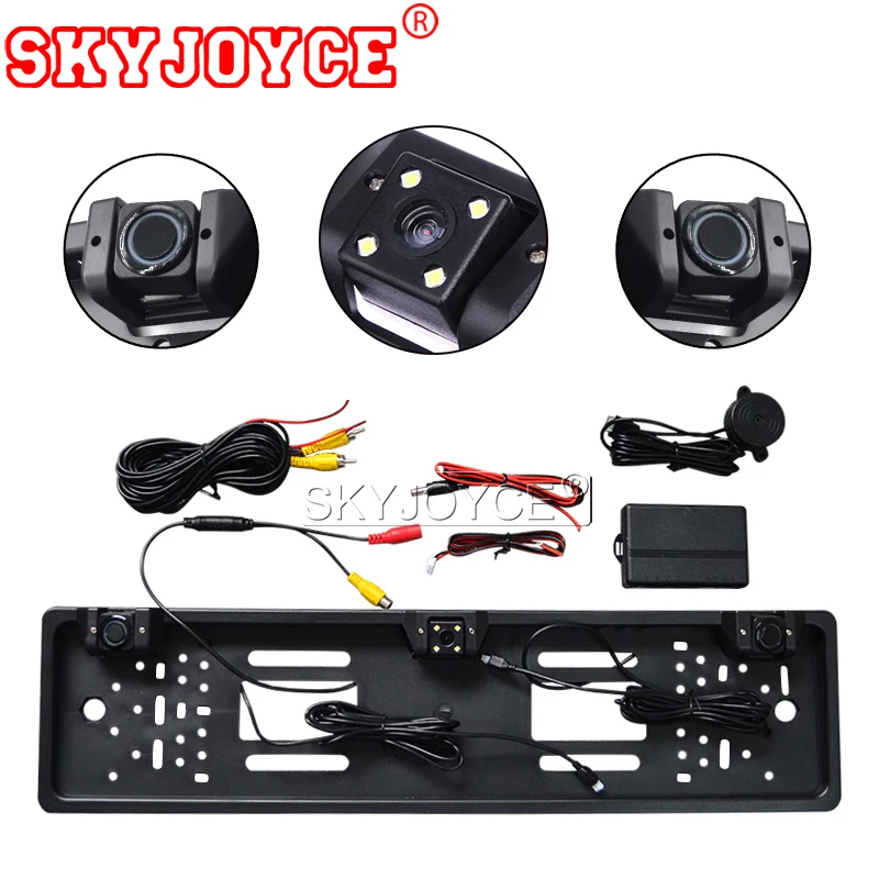 Skyjoyce Hd Rear View Camera 4led Universal European License Plate