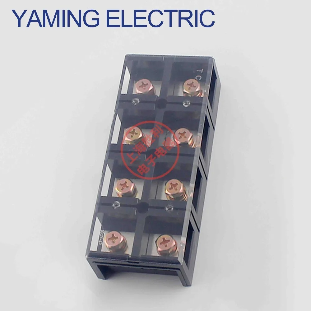 

P295 Black Dual Row 4 Positions 8 Screws Fixed Wire Connector 100-150mm2 Terminal Block Strip 600V 300A Cover TC-3004