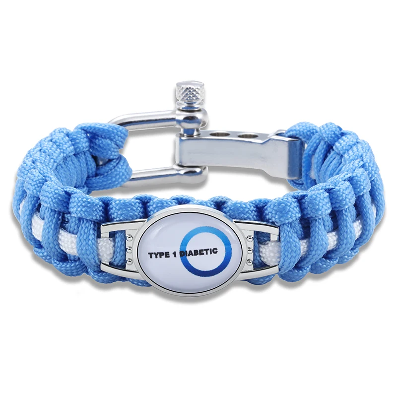 

Hyung Pune Adjustable Type 1 Diabetic Medical Alert Paracord Bracelet Survival Bracelet For Men Women xmd040