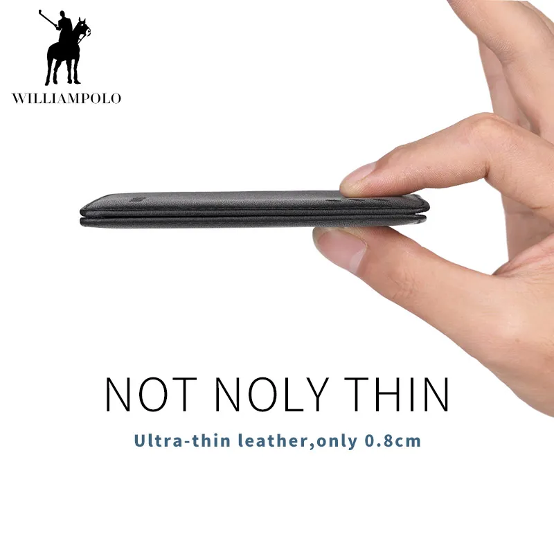 Мужской маленький кошелек WILLIAMPOLO короткий винтажный из натуральной кожи с