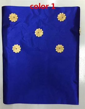 

Royal blue high quality african headtie with beads 3d flower applique head tie gele fabric for women 2piece/set 4set/lot TJHE-05