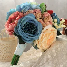 Новое поступление волшебный лес красивый красочный свадебный цветок Свадебный букет из искусственных цветов розы свадебные букеты