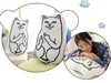 Chaude Kawaii peluche poupée jouet 45cm blanc majeur doigt mépriser chat oreiller mignon doux en peluche cou coussin jouets petite amie cadeau ► Photo 3/6