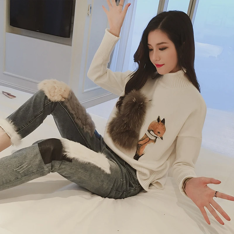 

2018 Direct Selling Standard Casual Poncho Women New Arrival Autumn Winter Squirrel Hair Tail Turtleneck Sweater