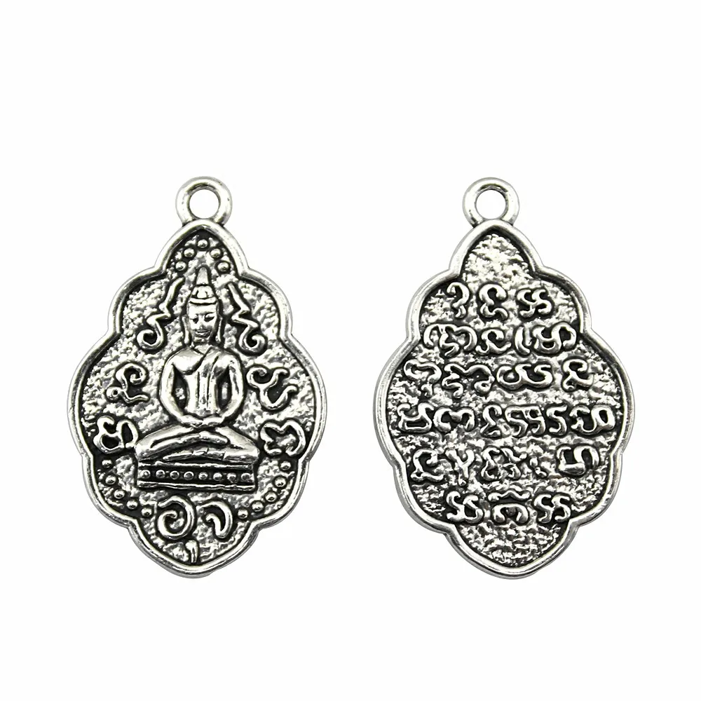 

2pcs Buddha Statue Charm Antique Silver Buddha Pendant Buddha Statue Pendant For Jewelry Making Accessories 27x42mm