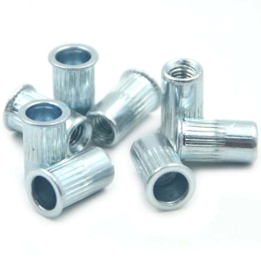 100pcs M3 Rivet Nut Normal Head Nutserts Blind Insert Rivnut Steel Threaded Multi
