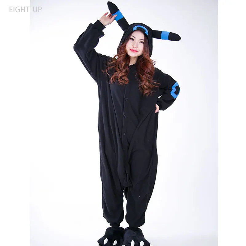 

Black Umbreon Onesies Pikachu Pajamas Unisex Sleepwear Adults Cartoon Cosplay Costumes Animal Onesie Sleepsuit