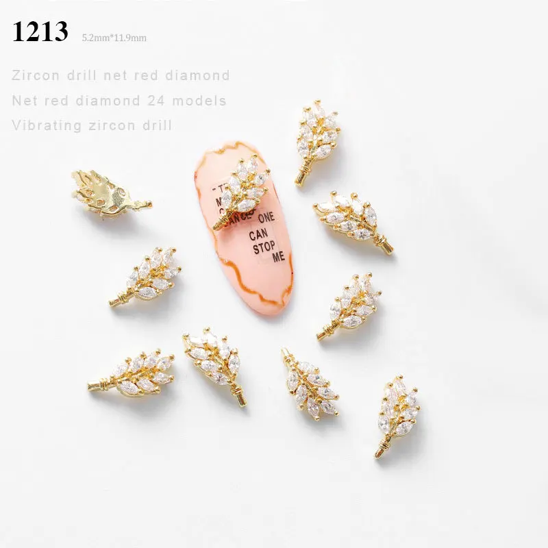 3D Nail Art Decoration Zircon Nails Rhinestone Tassel/Heart/Wing/Chain Nails Jewelry Top-level Long Nail Charms Ornaments - Цвет: S04041