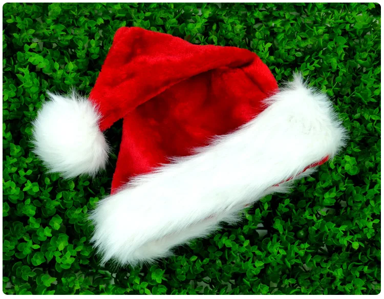 1pc High Quality Christmas Santa Claus Red Hats Caps For Adult And Children XMAS Decor New Year's Gifts Home Party Supplies
