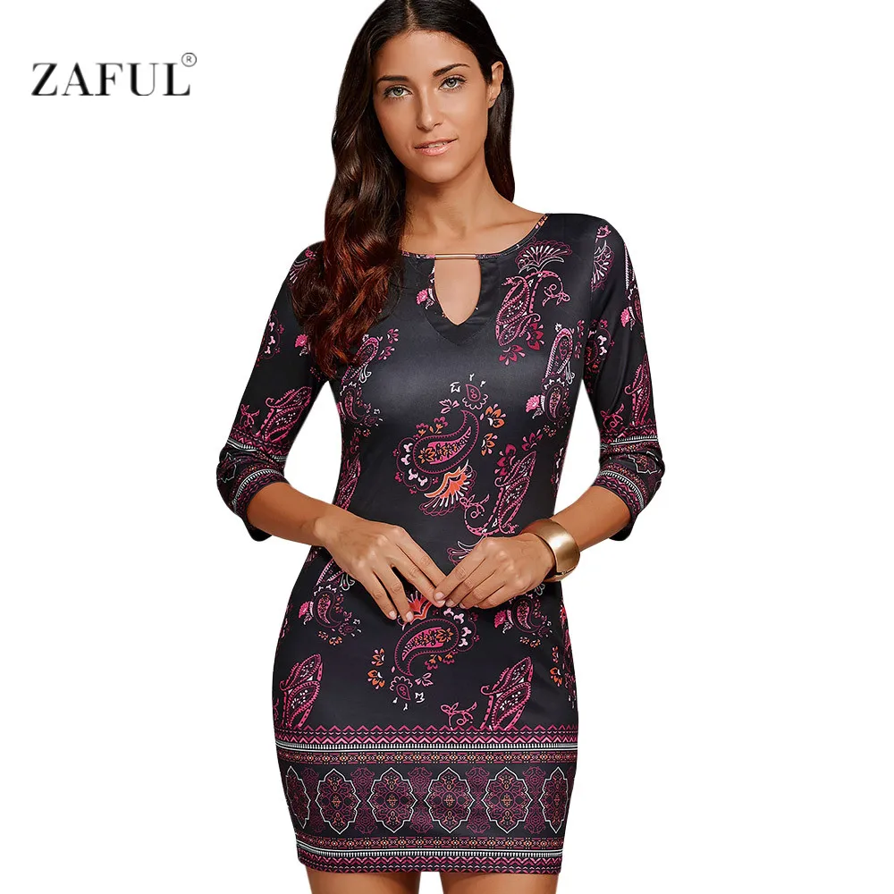 Buy ZAFUL 2018 Summer Autumn Women Dress Print Sexy