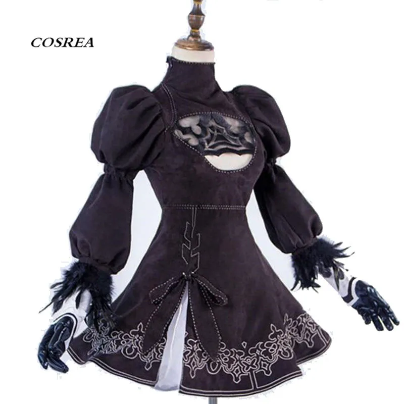 

Game nier automatas cosplay YoRHa No 2 Type B Cosplay Costumes YoRHa 2 B Women Sexy Black Dress YoRHa 2b full set Summer Dress